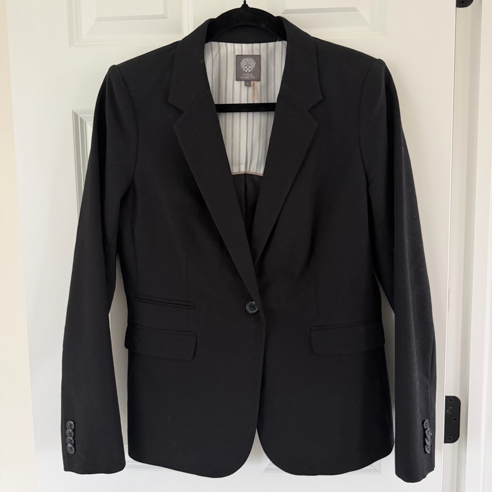 Vince Camuto 98% Cotton Women’s Black Blazer Size 8